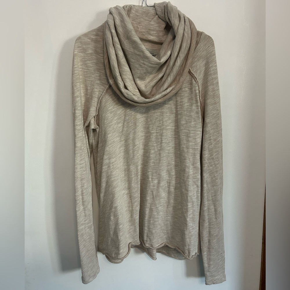 Free People Cowl Neck Sweater - Beige